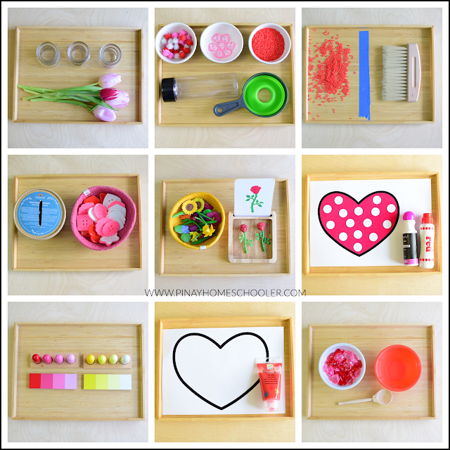 Valentine's Day Activity Trays for Young Toddlers