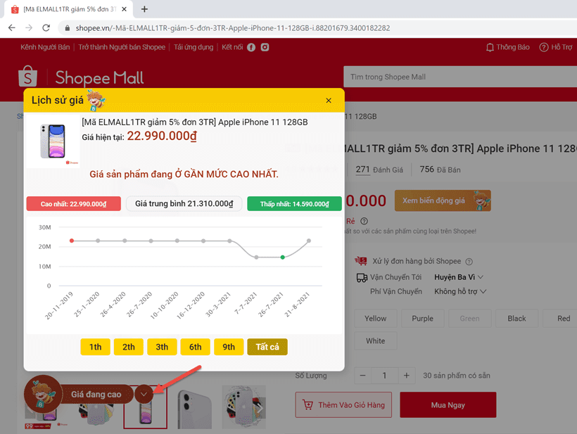 BeeCost xem lịch sử giá trên Shopee Lazada Tiki