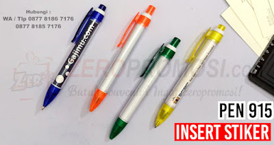 Souvenir Pen 915 Insert paper, Pen Promosi 915 Baru, Pulpen insert sticker