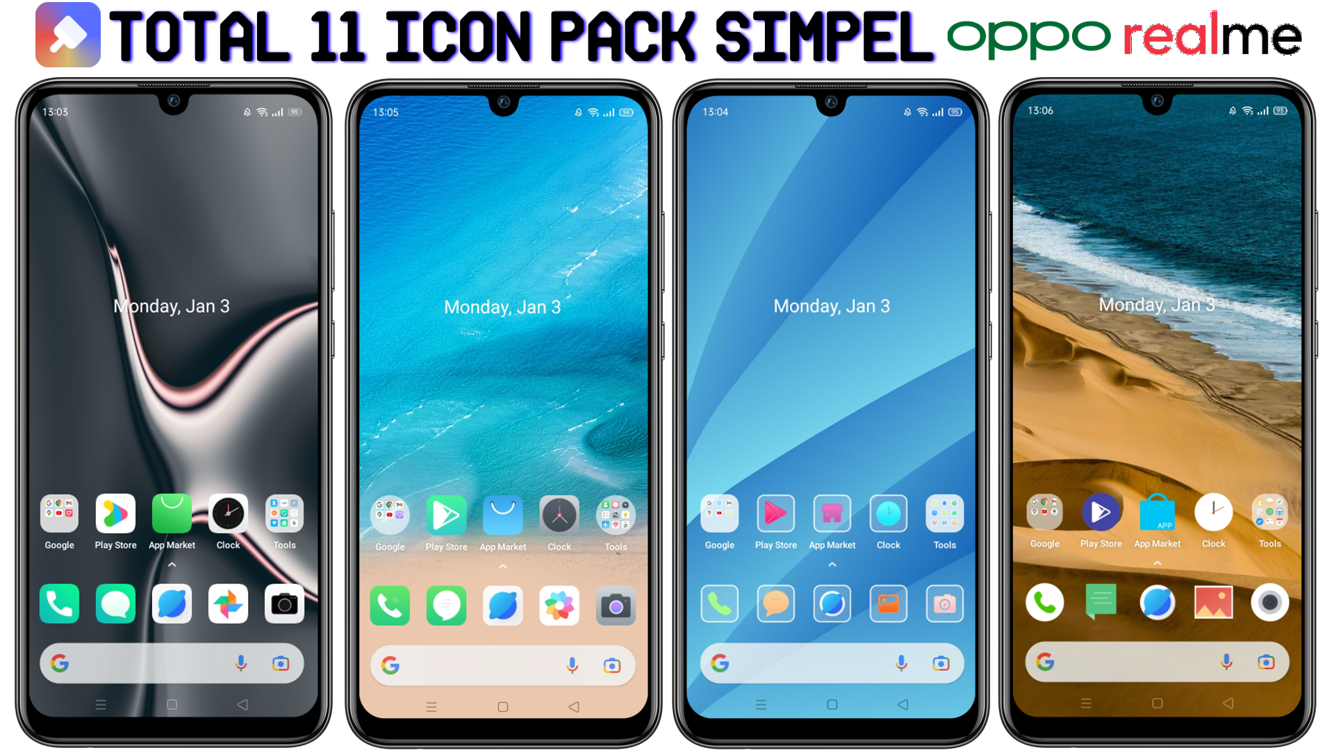 free 11 Icon Pack theme for Oppo & realme