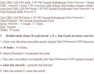 Soal-UKK-UAS-PAS-kelas-4-SD-SKI-Sejarah-Kebudayaan-Islam