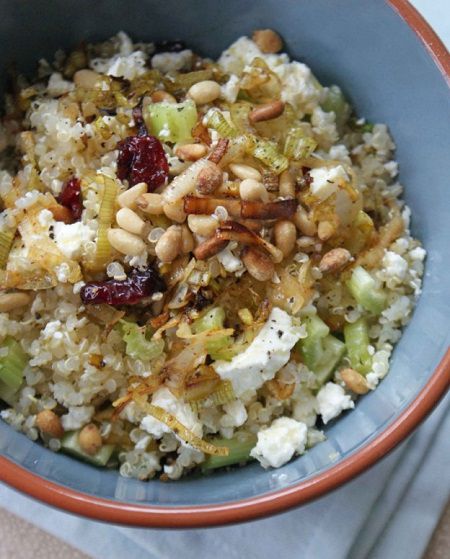 Quinoa Salad with Sauteed Leeks and Feta Recipe