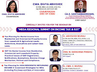 The free Seminar on TAX PLANNING FOR RENTAL INCOME ( GST & INCOME TAX) & PLANNING STRATEGIES FOR NON RESIDENTS. Feb. 28 2024 Chennai