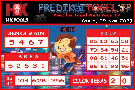 Prediksi Togel Hongkong JP Kamis 09 November 2023