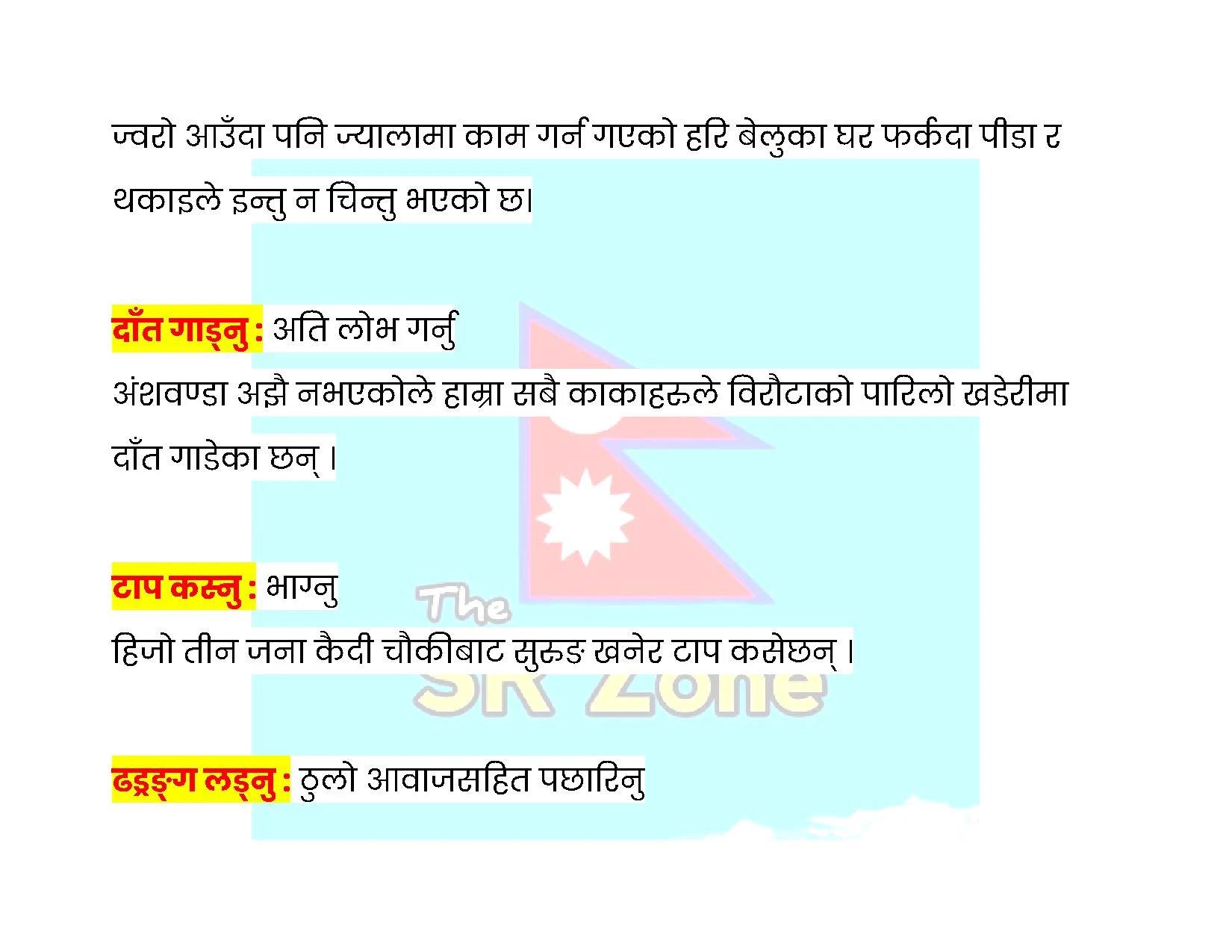 Gorke Exercise : Nepali Chapter 9 class 12