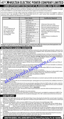 MEPCO Jobs last date of Apply