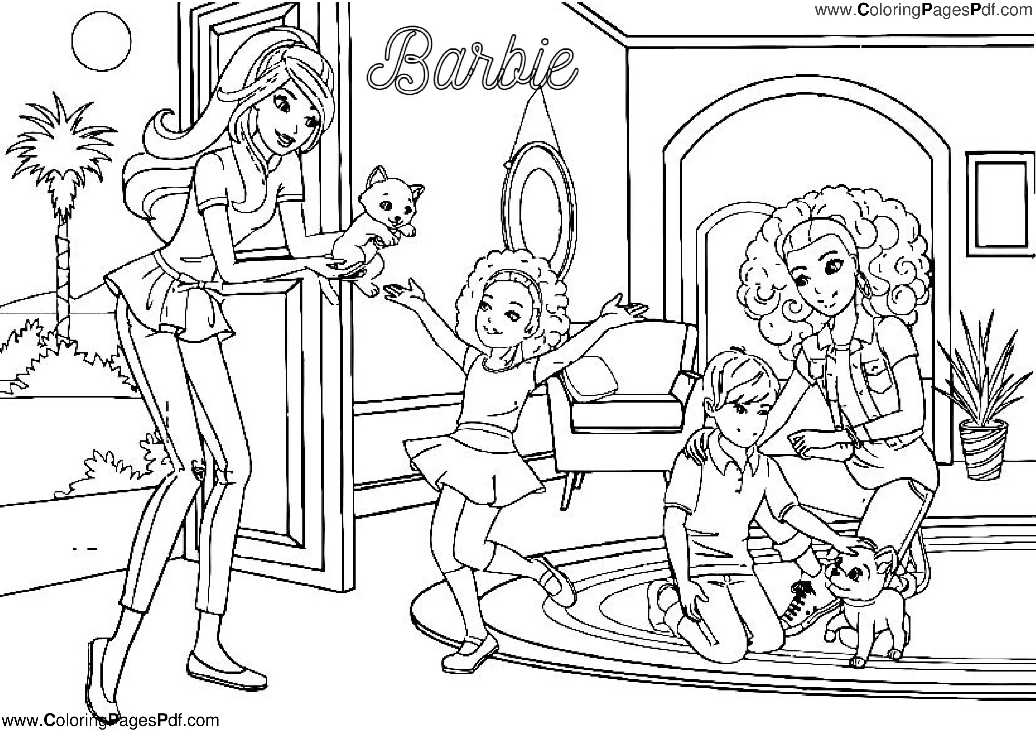 Barbie coloring pages pdf