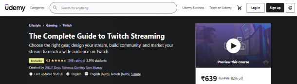 The Complete Guide to Twitch Streaming at Udemy
