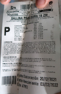 Zeledon Maffio Chicken Feed Label