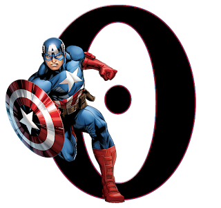 Abecedario Negro con el Capitán América en Acción.