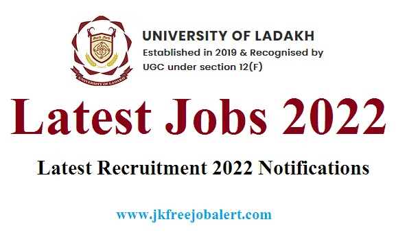 University of Ladakh Jobs Notification