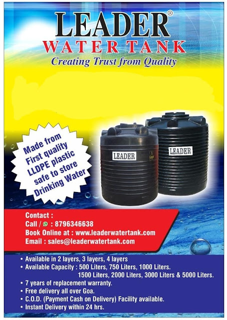 Most trusted best Quality Water Tanks in Goa - Leader Water tank