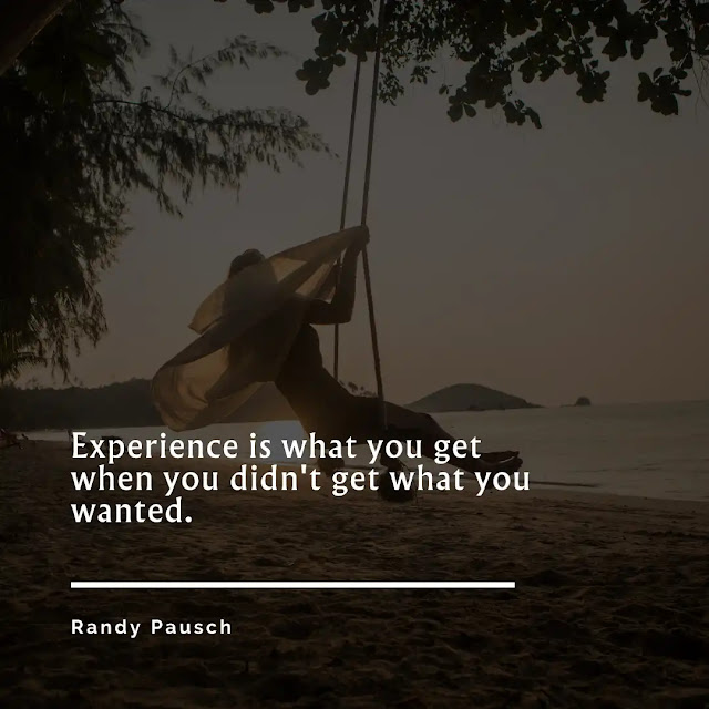 Experience is what you get when you didn’t get what you wanted.