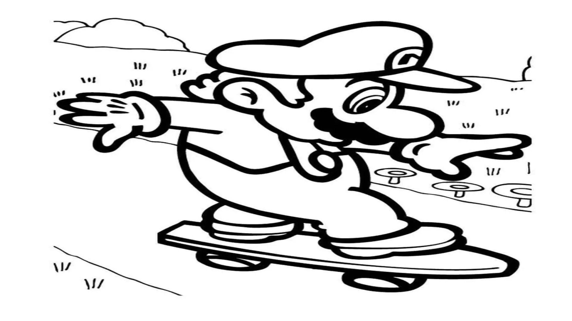 Coloring Pages Of Mario Skateboarding