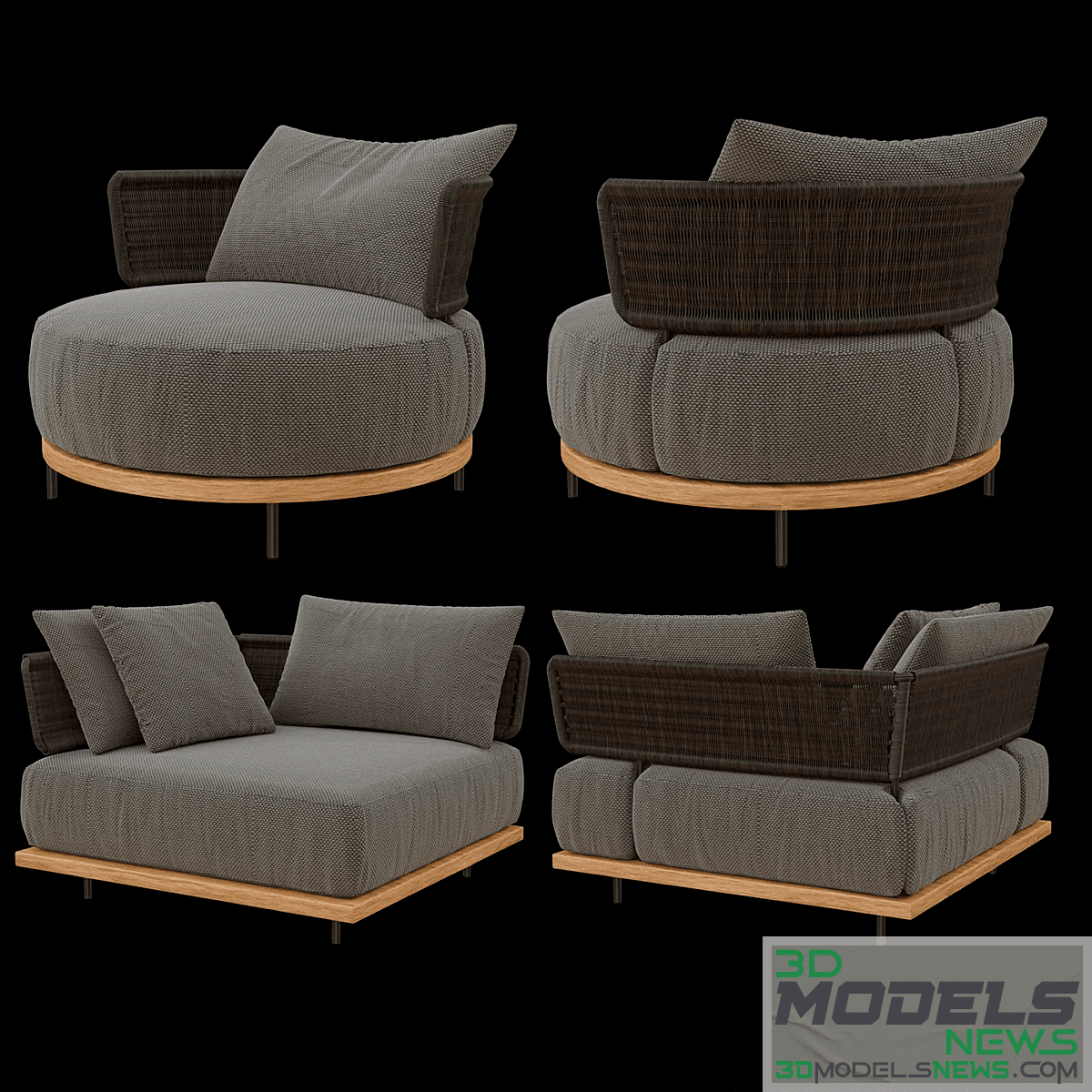Set of minotti quadrado furniture model 1