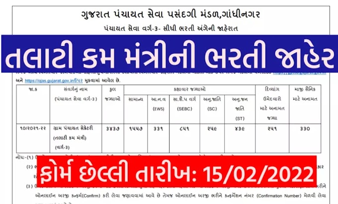 GPSSB Talati Recruitment Bharti Gujarat 2022