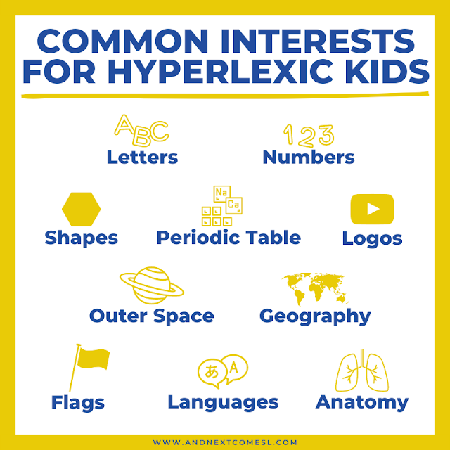 Common interests for kids with hyperlexia