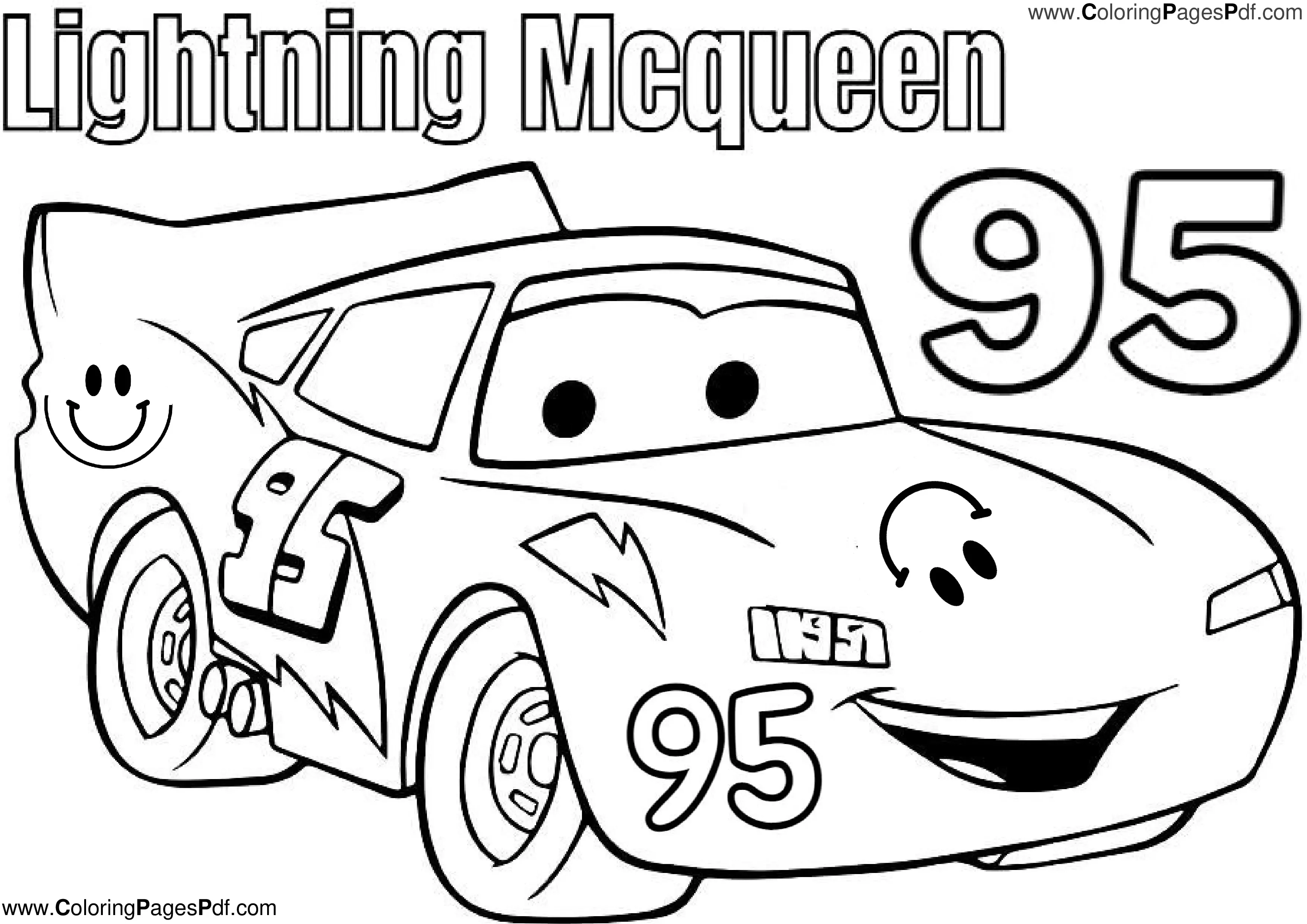 Top Lightning McQueen coloring page