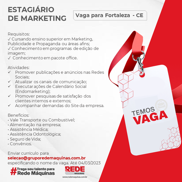 ESTÁGIO DE MARKETING - FORTALEZA/CE