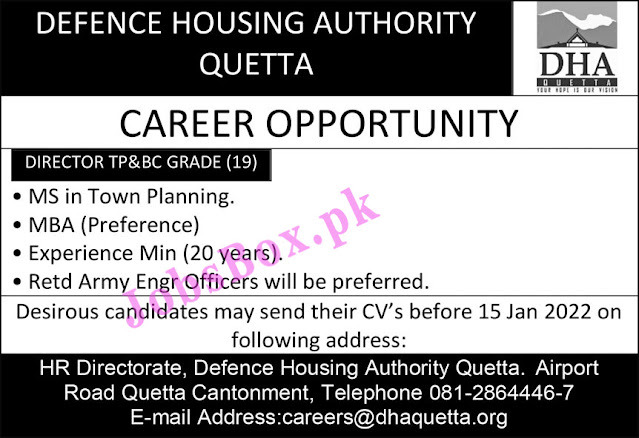 defence-housing-authority-dha-quetta-jobs-2022