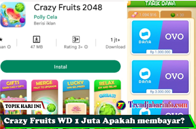 Game Crazy Fruits 2048 Apk Apakah Terbukti Membayar atau Penipuan?