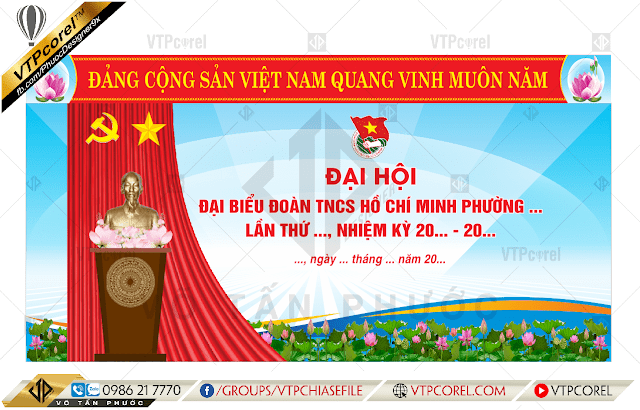 Phông hội trường Đại hội đại biểu đoàn TNCS Hồ Chí Minh lần thứ XII nhiệm kỳ 2022 - 2027