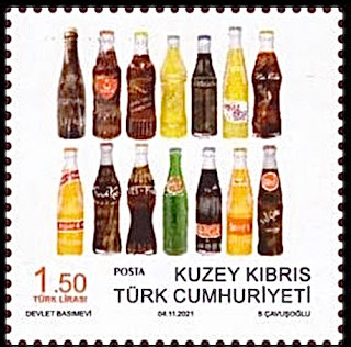 1974. 🇹🇷 New Turkish Cyprus Issue Features Local Drinks.