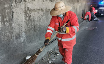 REALIZAN LIMPIA Y SERVICIOS PÚBLICOS BRIGADA DE MANTENIMIENTO AL DISTRIBUIDOR JUÁREZ-SERDÁN