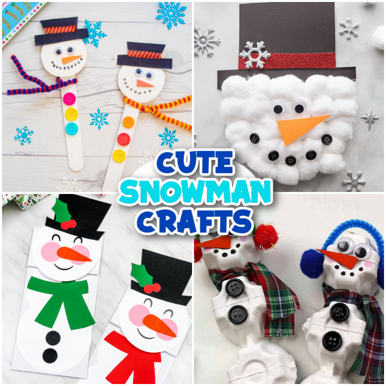 Snowman Black paper glue art project activity holiday christmas