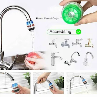 Water Tap Filter Faucet Round Mount Filter Kitchen Sink Activated Carbon Zeolite Home Water Purification Universal Water saving hown - store