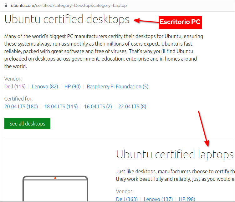 Quiero comprar un ordenador/laptop para usarlo con Linux como: Ubuntu, MX, antiX, Debian, Mint, etc, cuál debo comprar - Buscar con Certificación de Hardware