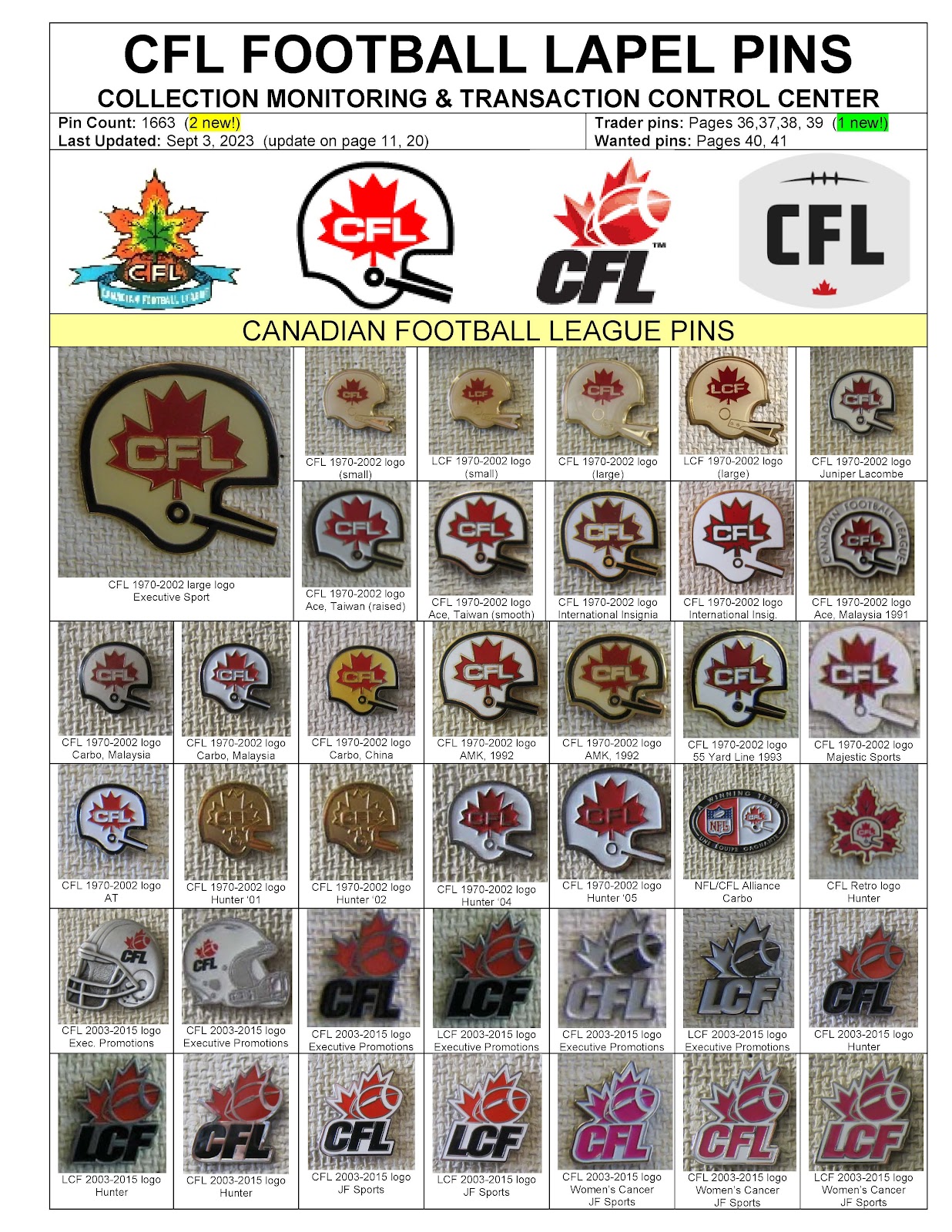 CFL Pin Collection: