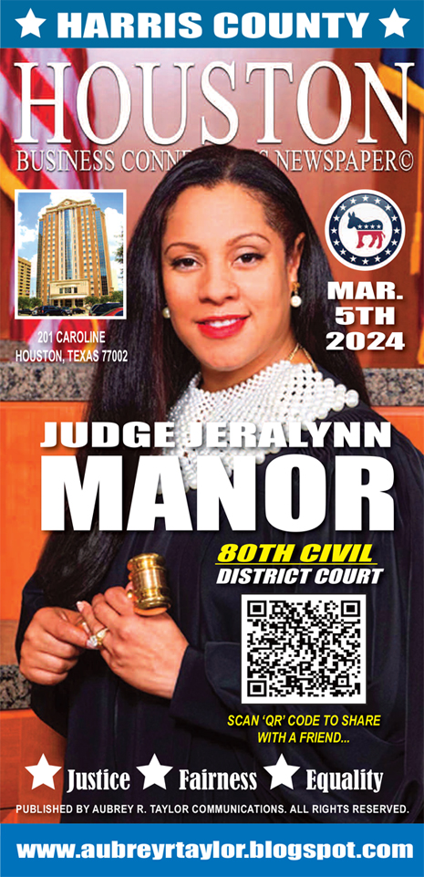Judge jeralynn Manor featured on the cover of Houston Business Connections Newspaper