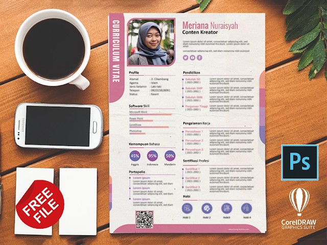 Download Kumpulan Contoh Curriculum Vitae Photoshop