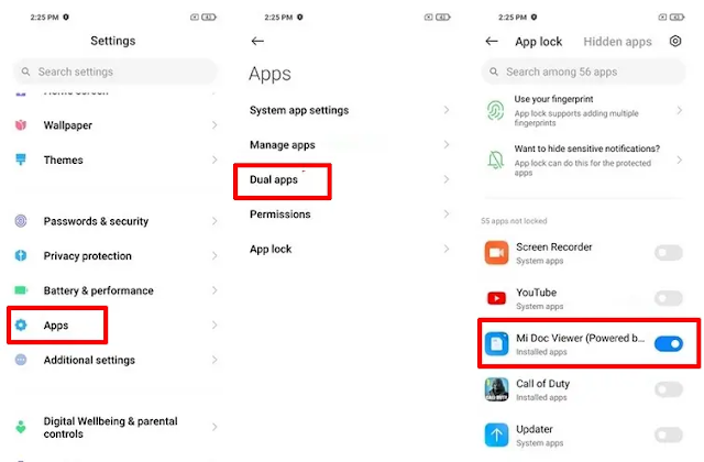 bagaimana cara gandakan aplikasi di xiaomi