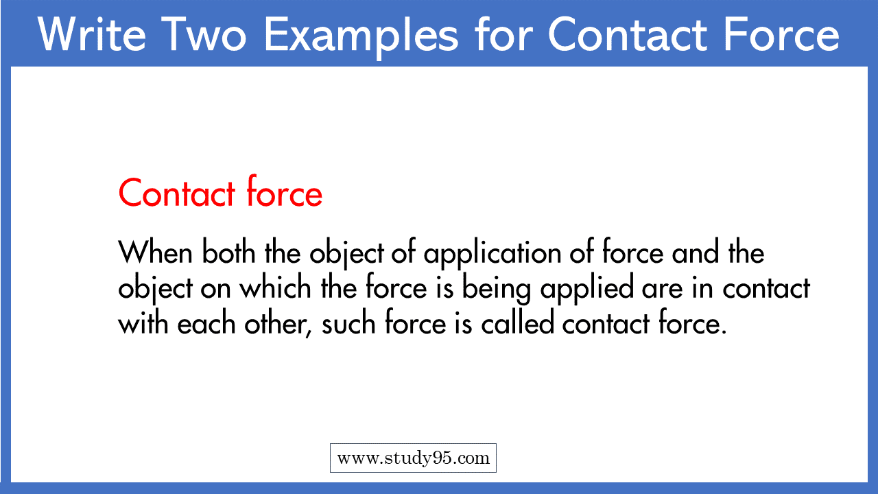 Examples for Contact Force