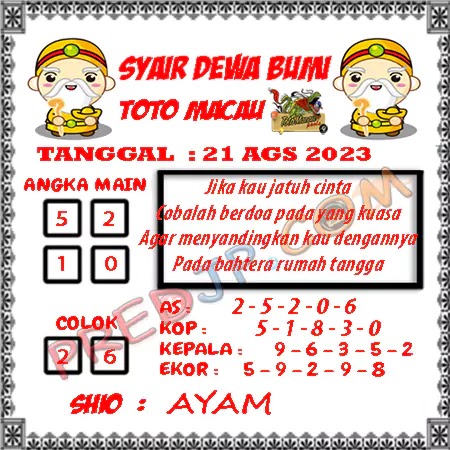 Prediksi Dewa Bumi Sdy Senin 21-Juli-2023