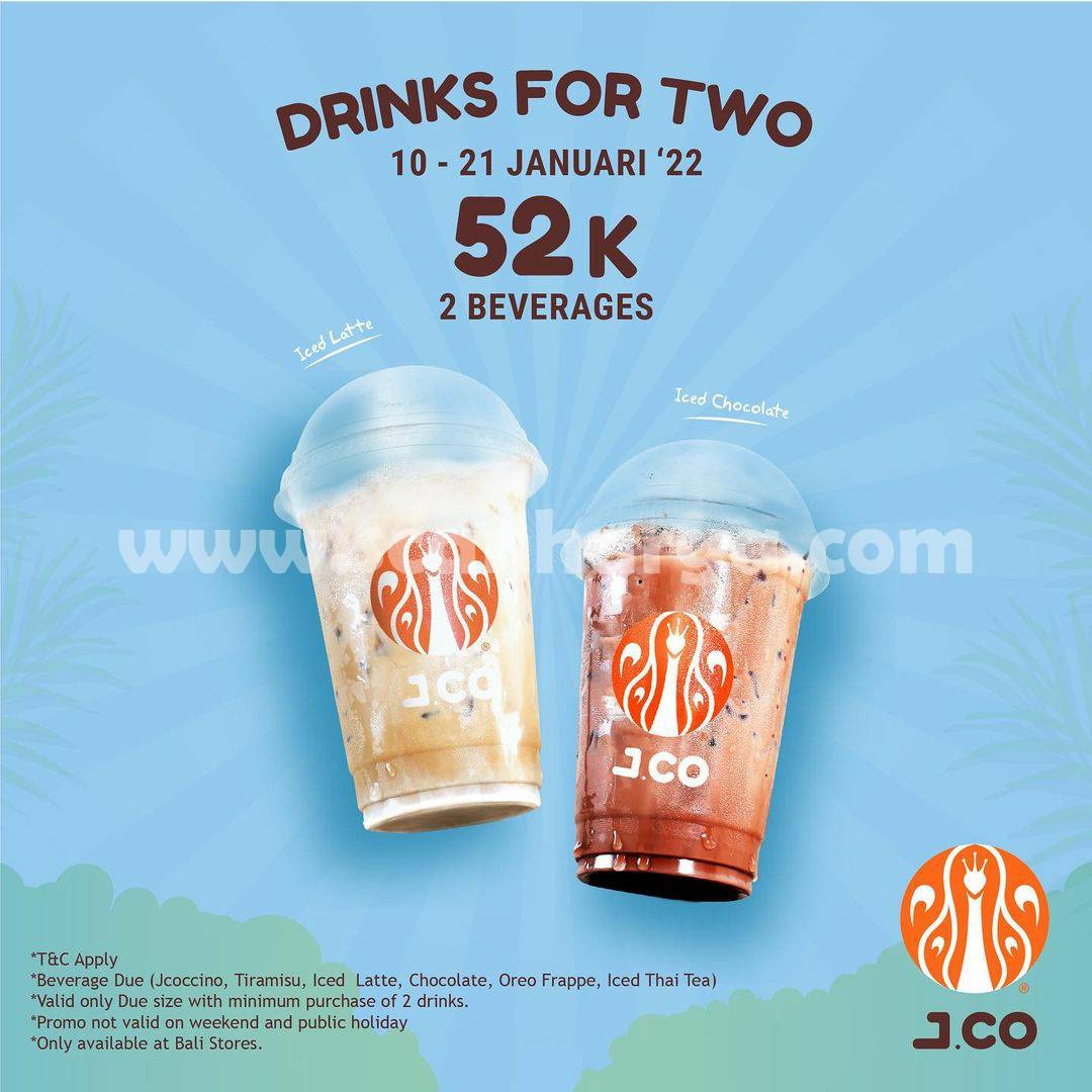JCO Promo Special DRINKS FOR TWO – BELI 2 MINUMAN cuma Rp. 52.000