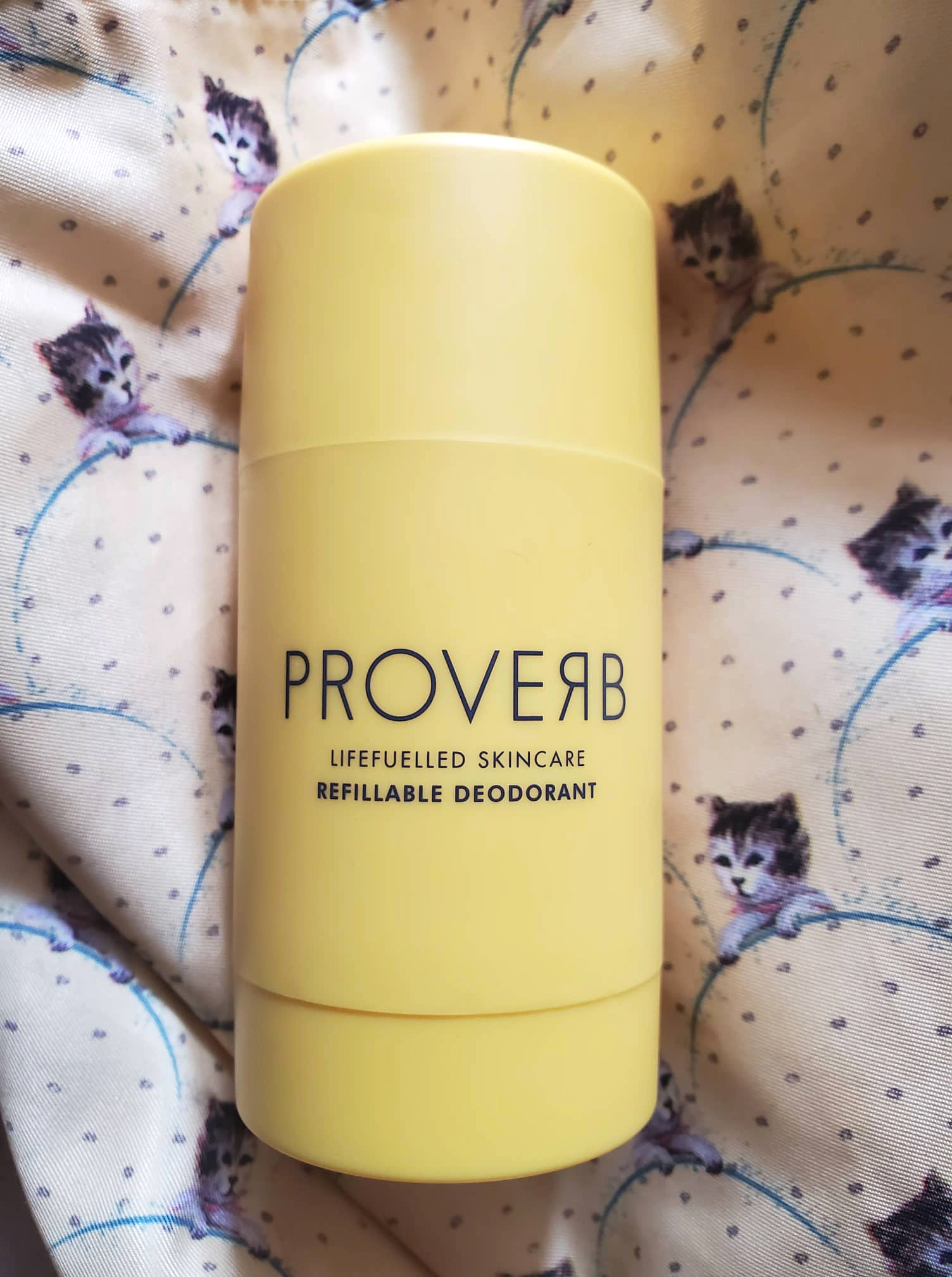 Proverb Skincare Refillable Natural Deodorant in yellow case
