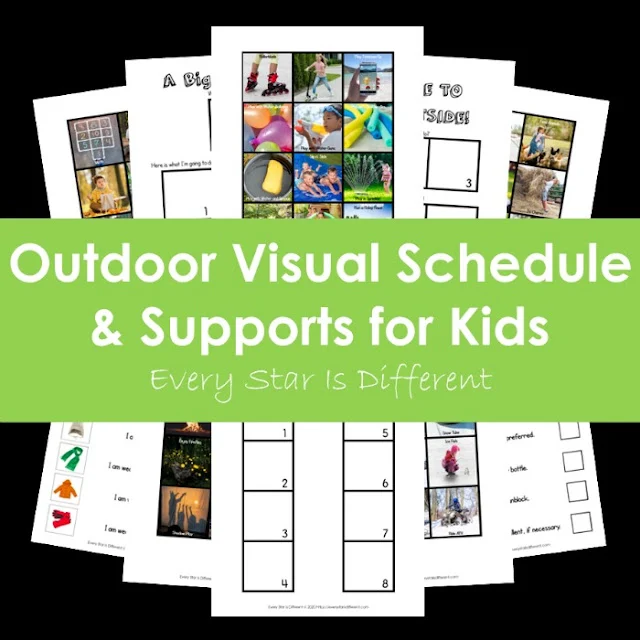 Outdoor visual schedule and supports