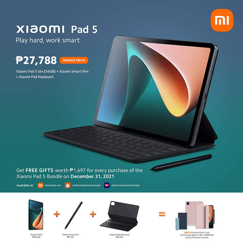 Xiaomi Pad 5 Bundle with Smart Pen and Pad in PH, priced at PHP 27,788