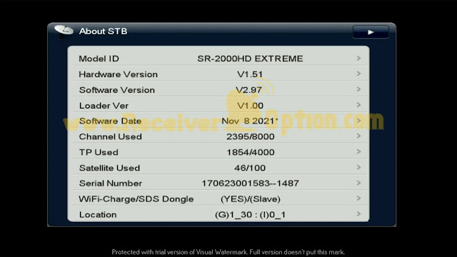 STARSAT SR-2000HD EXTREME RECEIVER NEW SOFTWARE V2.97 08 NOVEMBER 2021