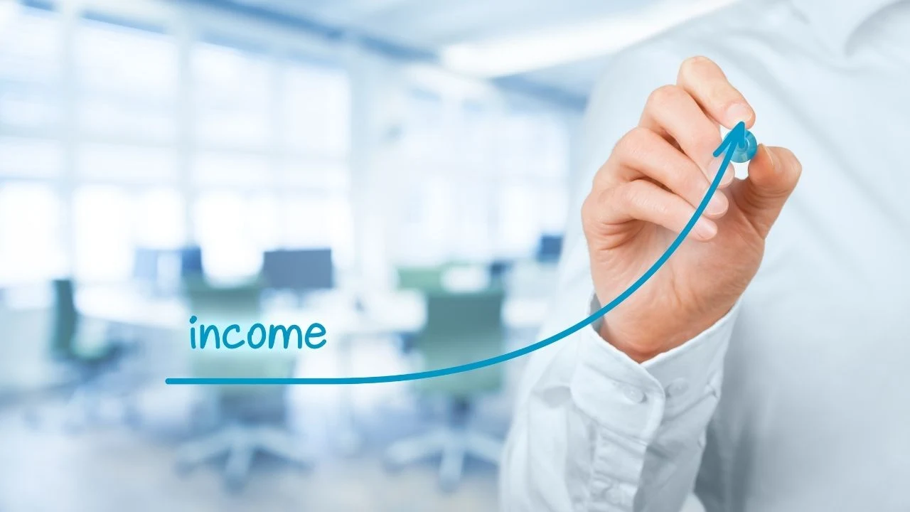 Increase income concept. Chief financial officer (CFO, shareholder) plan income growth.