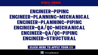 Middle East Jobs-Oil and gas-Engineer-QA-QC-Safety Officers-Store Keeper-Supervisor-E&I-Foreman Electrical Foreman Rigging-Engineer Structural