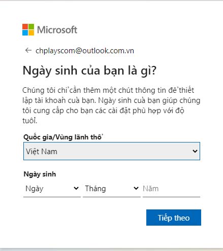 Cách đăng ký Hotmail a3