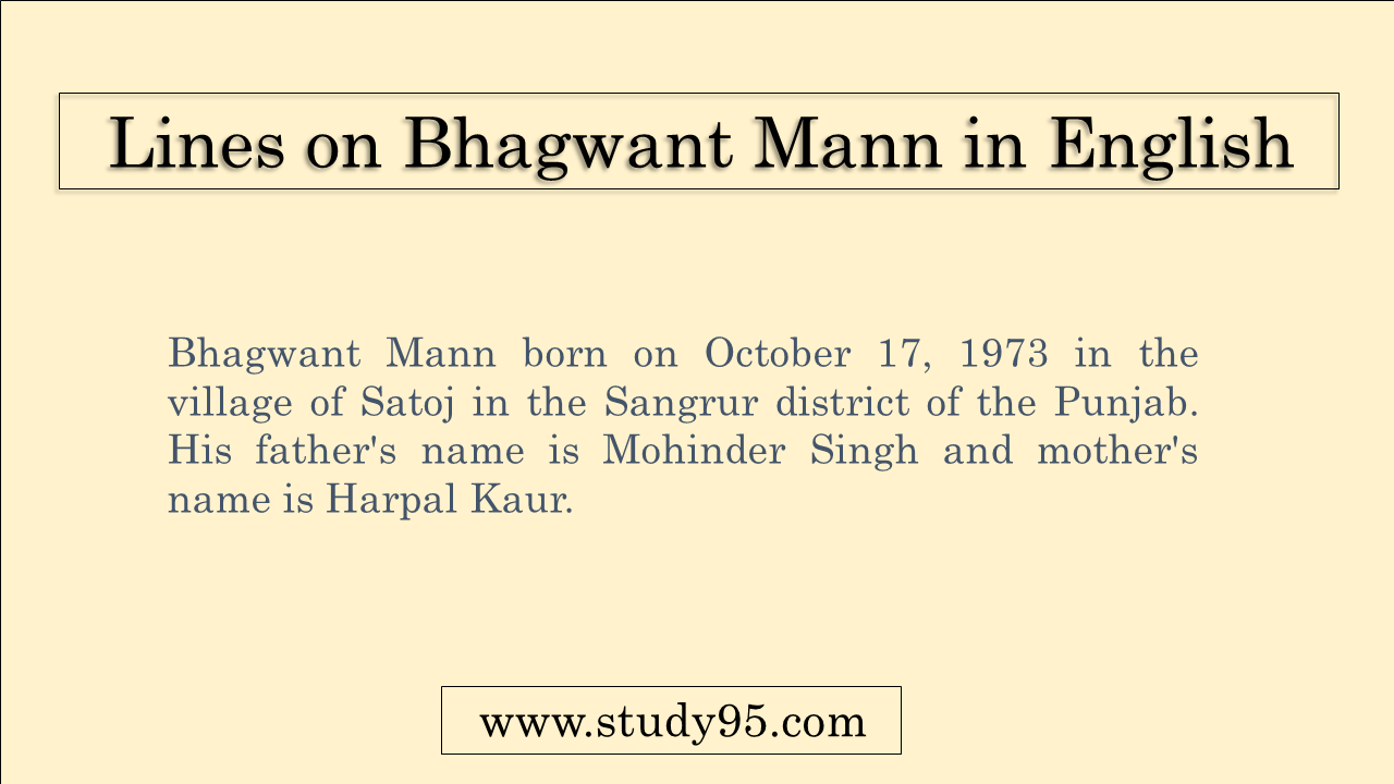 Lines on Bhagwant Mann