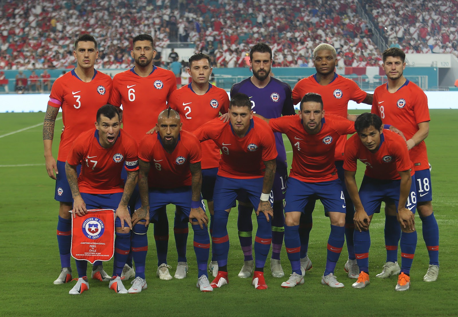 Formación de Chile ante Perú, amistoso disputado el 12 de octubre de 2018