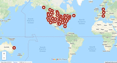 Locations of Longarm League members worldwide
