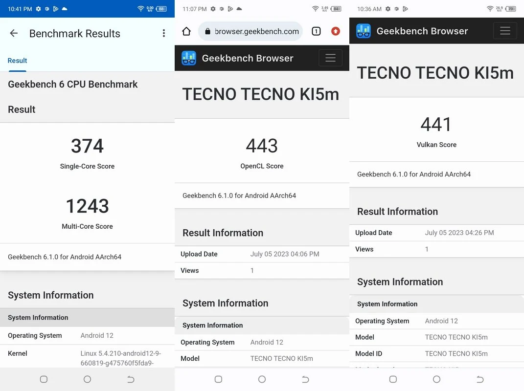 Benchmark Tecno Spark 10C NFC