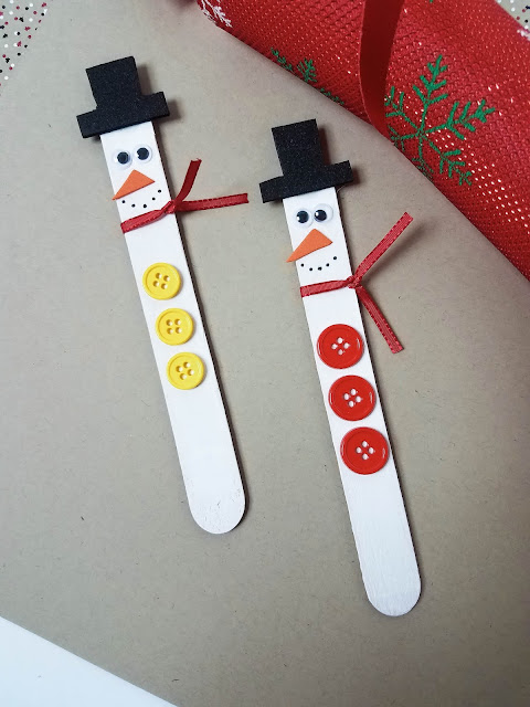 How to Make Craft Stick Snowman Magnets - a Fun Christmas Craft Idea